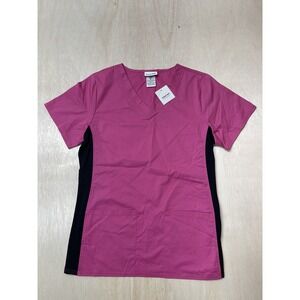 Scrubstar Active V-Neck Work Wear Uniform Top Size Medium Pink